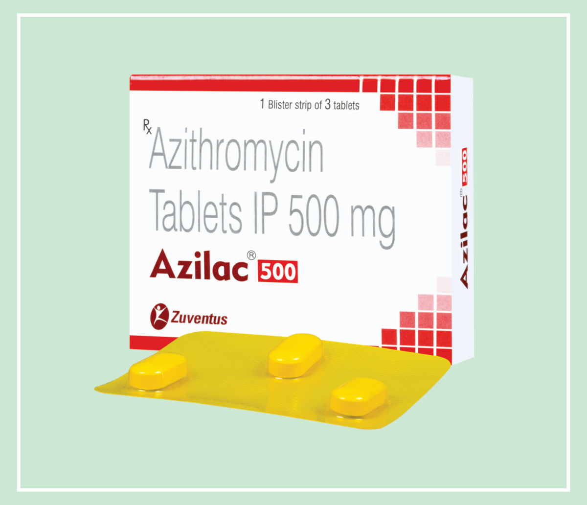 Azilac-500 Tablets (20X1X3 T) Azithromycin 500 Mg Tab By Zuventus