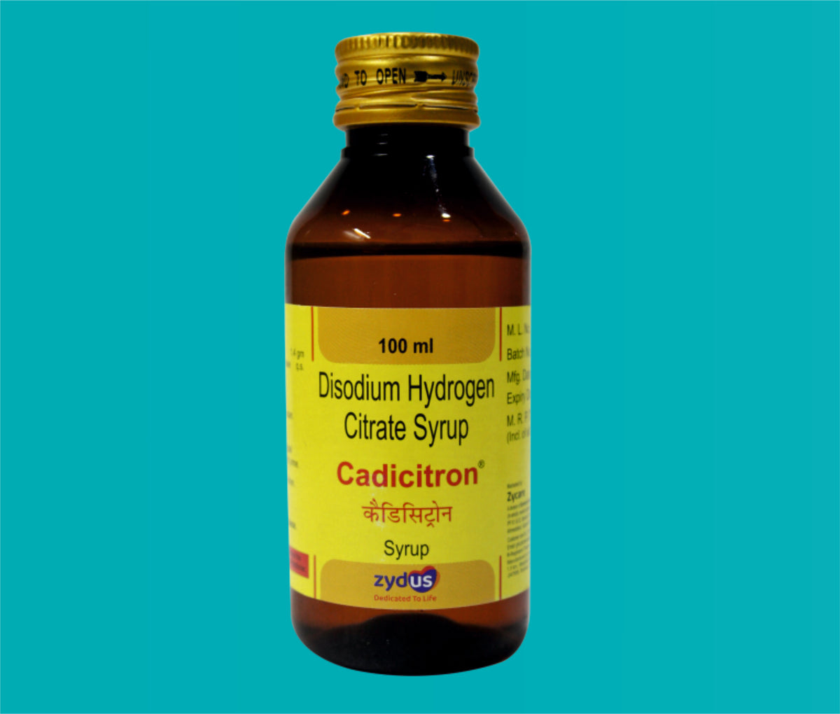 Cadicitron Syp. (100ml)Disodium Hydrogen Citrate 1.40 Mg by Zydus