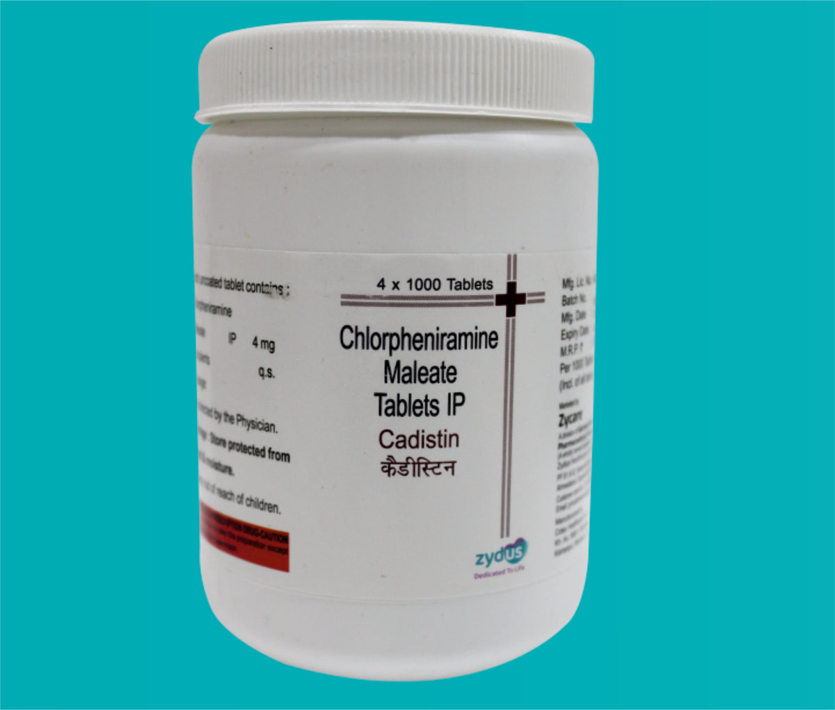Cadistin Tab (4X1000)Chlorpheniramine 4 Mg by Zydus