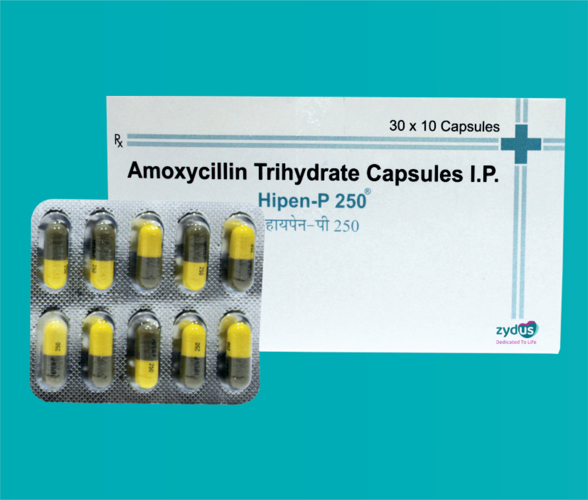 Hipen P 250 Cap (30X10)Amoxicillin 250 Mg by Zydus