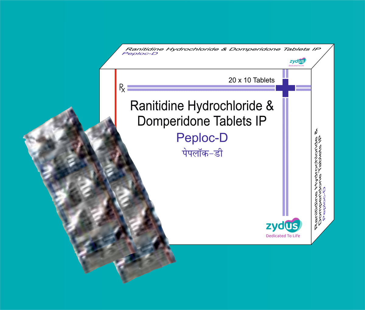 Peploc -D tab (20x10)Ranitidine 150 Mg + Domperidone 10 Mg by Zydus