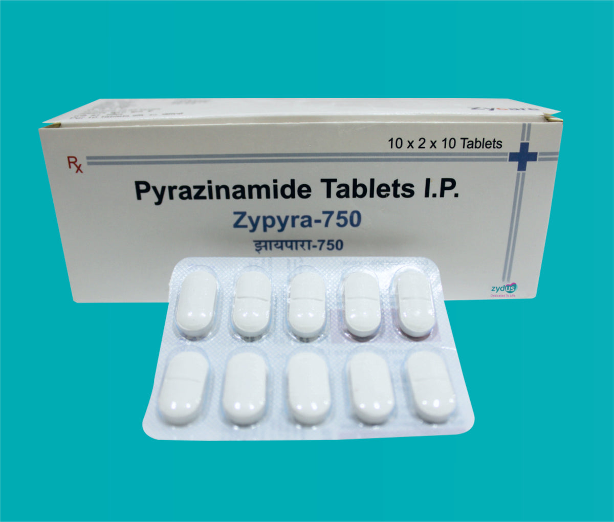 Zypyra 750 Tab (20X10)Pyrazinamide 750 Mg by Zydus