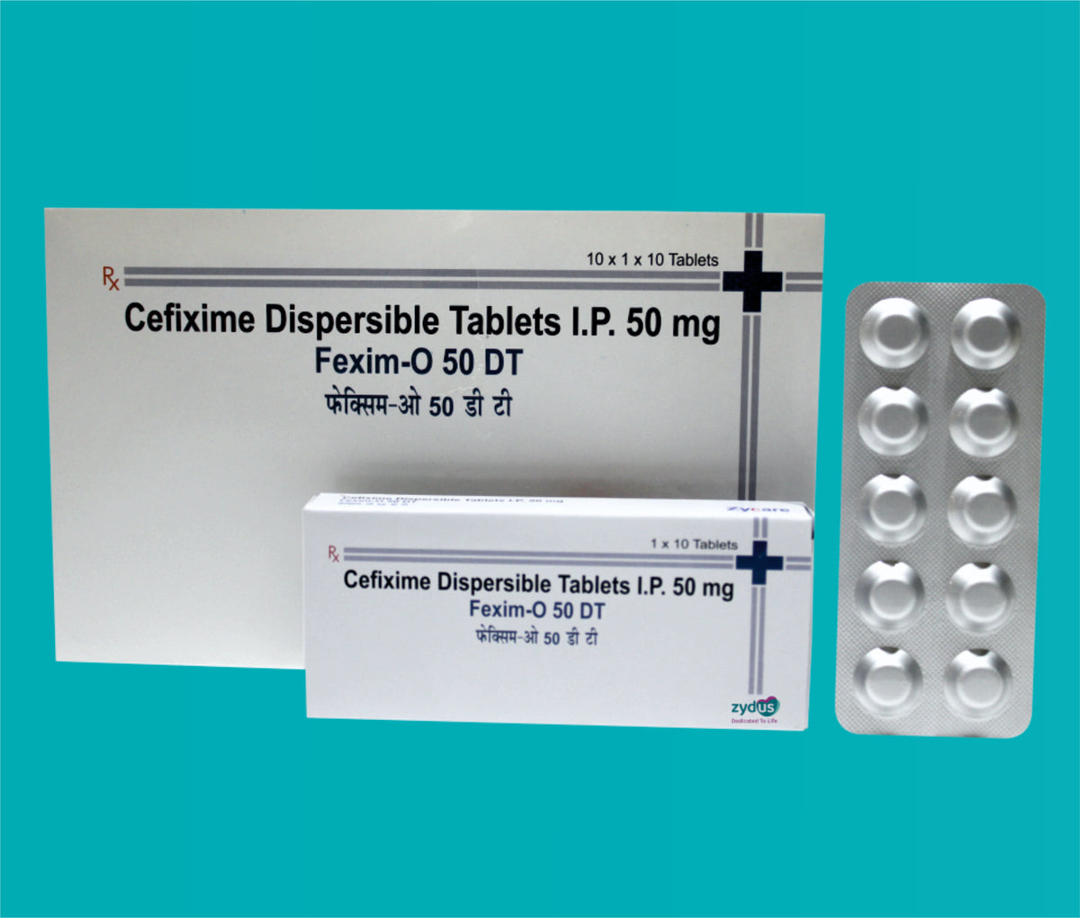 Fexim -O 50 DT (Alu- Alu) (10x1x10)Cefixime 50 Mg by Zydus