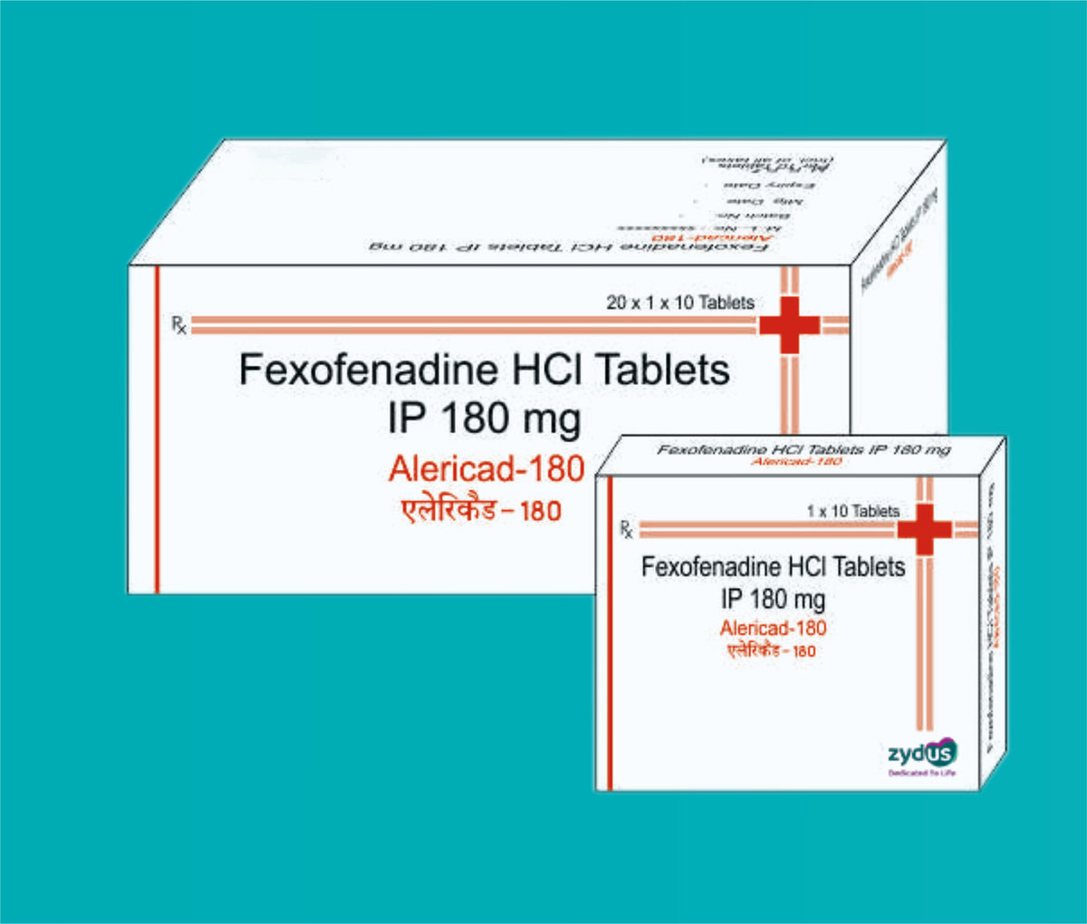 Alericad -180 Tabs
(Blister Pack) (20x1x10's)Fexofenadine 180 Mg by Zydus