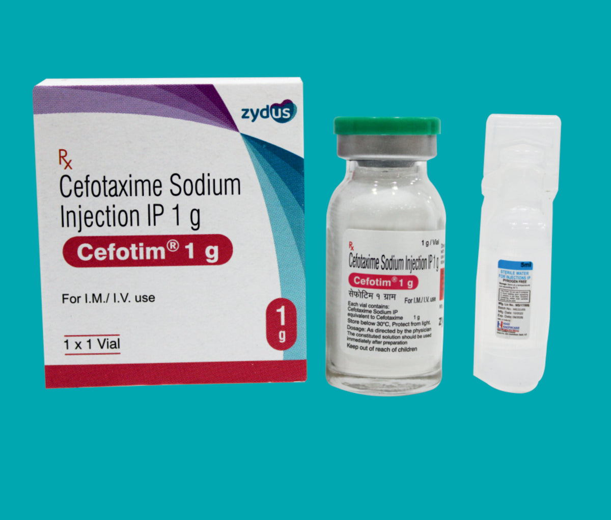 CEFOTIM 1 GM INJ (1X1 VIAL) SL DOM (1X1VIAL)Cefotaxime 1000 Mg by Zydus