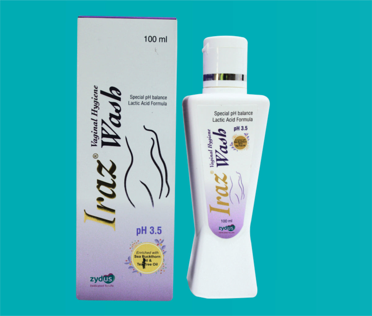 Iraz Vaginal Hygiene wash (100ml )Lactic Acid 1.2% by Zydus