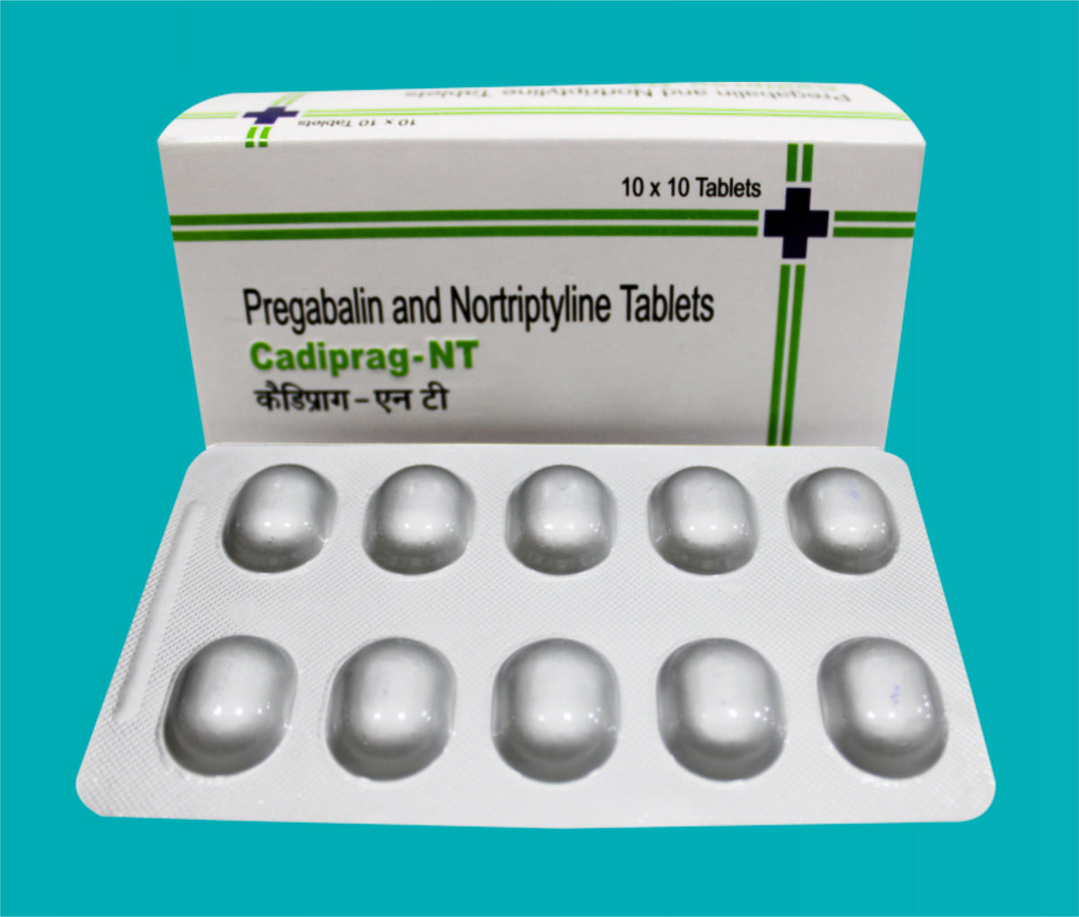 Cadiprag- NT Tabs. (Alu-Alu) (10X10)Pregabalin 75 Mg + Nortriptyline 10 Mg by Zydus