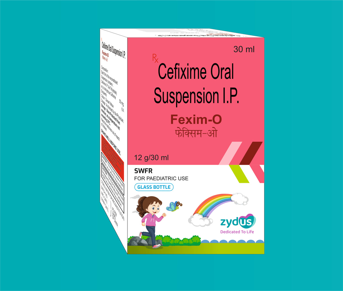 Fexim-O 50 Glass Bottle
with WFI (30ml.)Cefixime 50 Mg by Zydus
