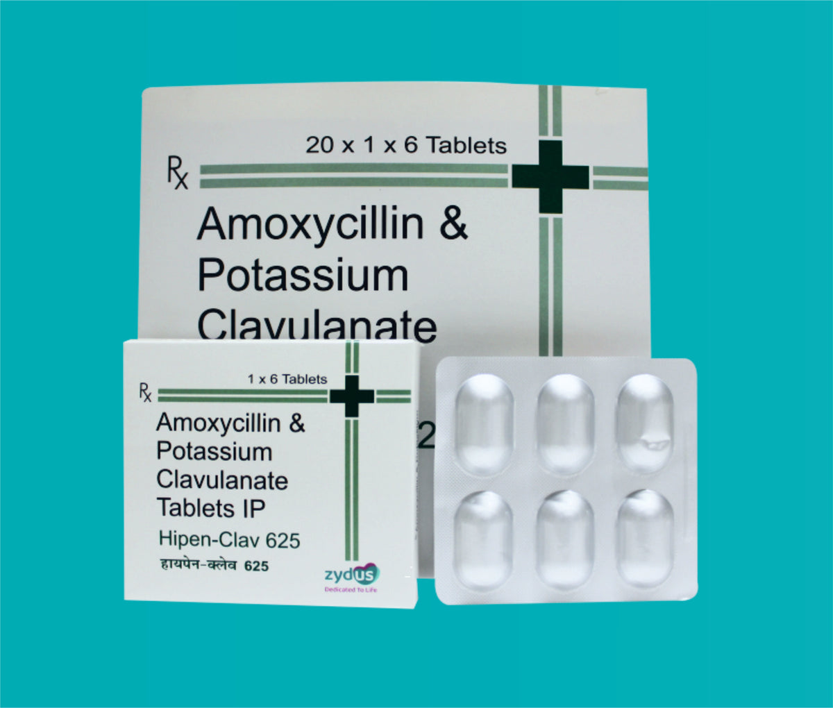 Hipen Clav 625 10x1x10 Alu Alu (10X1X10)Amoxicillin 500 Mg + Clavulanic Acid 125 Mg by Zydus