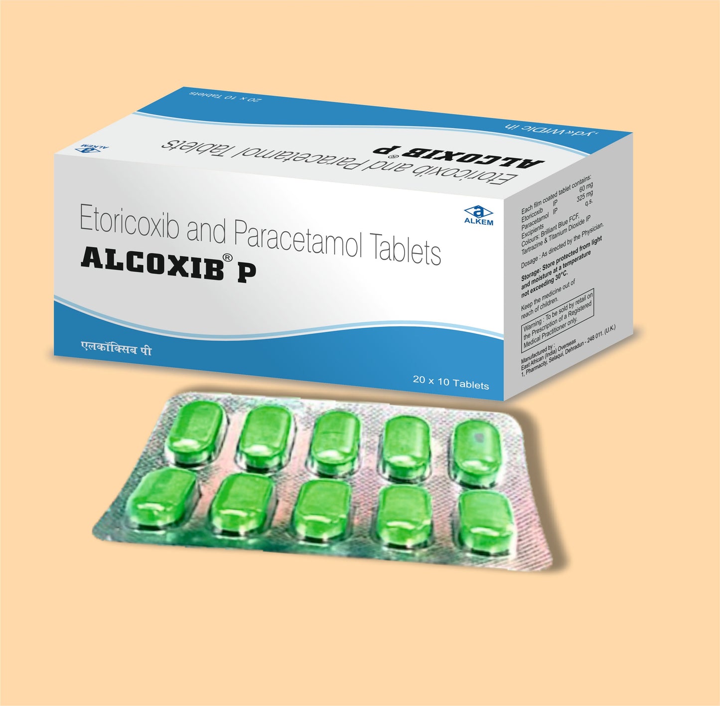 Alcoxib P Tablets (10'S) ( Etoricoxib 60 Mg + Paracetamol 325 Mg Tablet ) By Alkem