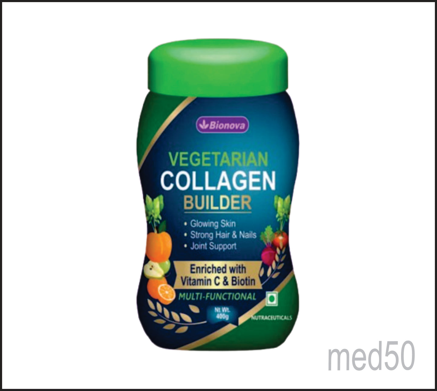 VEGETARIAN COLLAGEN POWDER (FRUITY FLAVOUR)(Veg Collagen Peptides with Phytoplacental Extract & Anitioxidants)