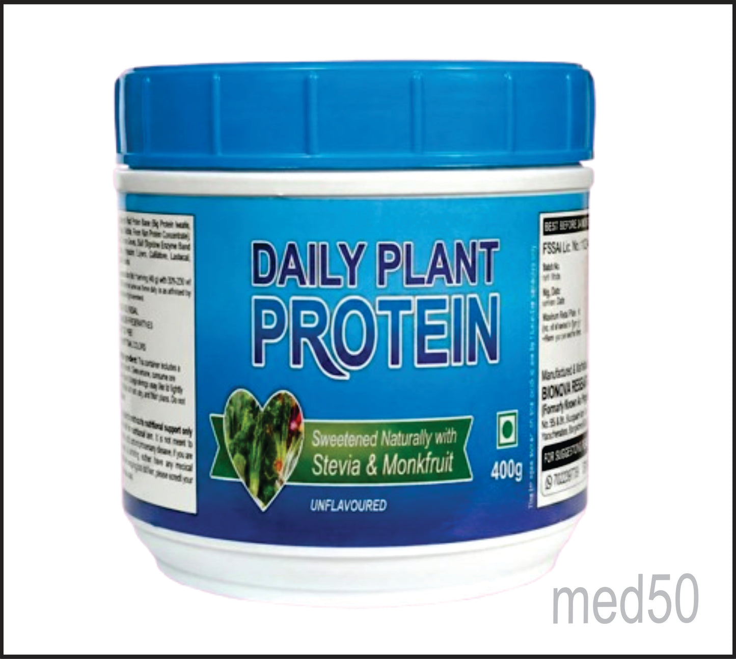 BIONOVA PLANT PROTEIN (UNFLAVOURED) 400 g (Plant Protein, Digestive Enzyme Blend)