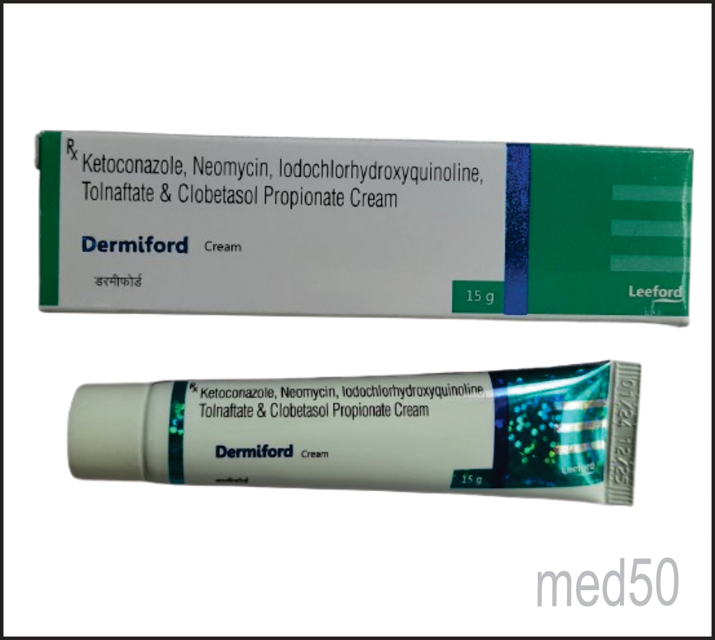 Dermiford Cream (Clobetasol 0.05 %+Miconazole 2.0 %+Neomycin 0.5 %)
