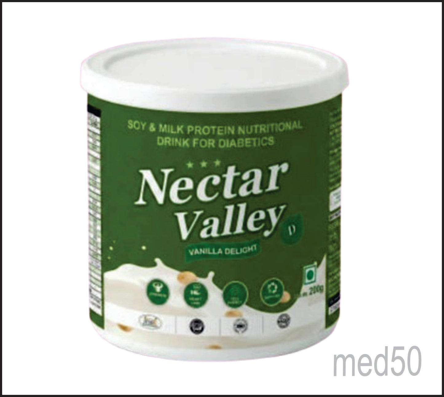 NECTAR VALLEY D (VANILLA SUGAR FREE) 200 g (Protein with Green Tea, ALA, Omega-3 & CoQ10)