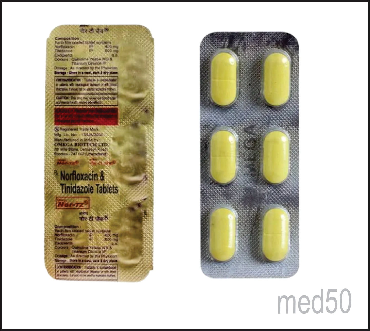 Nor Tz Tab (Norfloxacin 400 mg + Tinidazole 600 mg)