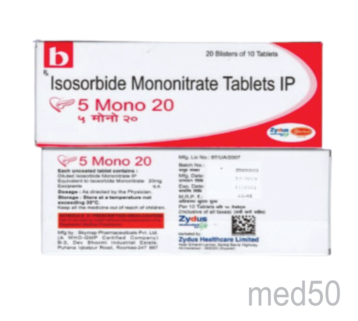 5- Mono 20 Tablet (Isosorbide Mononitrate 20mg)