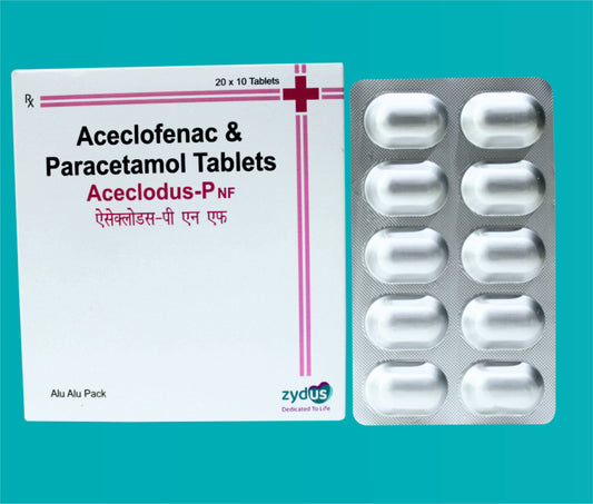 ACECLODUS P NF TAB 
(ALU-ALU) 20X10 ( Aceclofenac I.P 100mg Paracetamol I.P 325 mg ) by Zydus