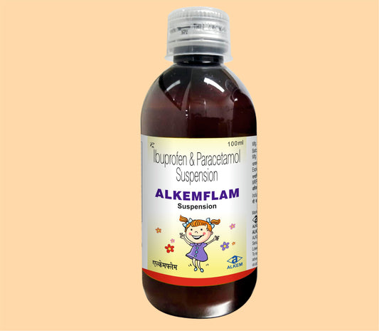 Alkemflam Suspension ( Ibuprofen 100 Mg + Paracetamol 162.5 Mg ) By Alkem