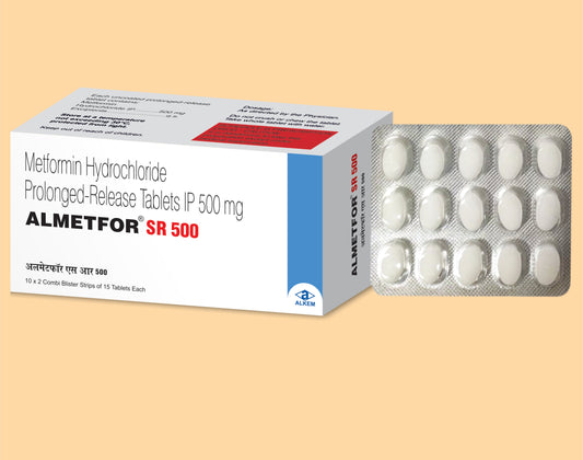 Almetfor-Sr 500 Tablets (15'S) ( Metformin 500Mg Sr ) Alkem1