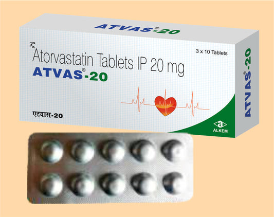 Atvas 20 (3X10'S) ( Atorvastatin 20Mg ) Alkem1