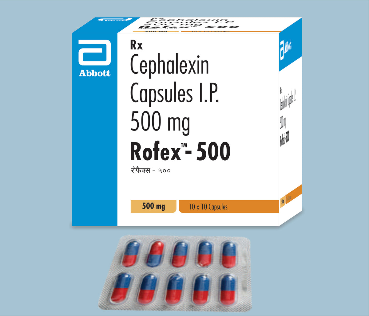 Rofex 500mg Capsules (50x10x10's) Cephalexin 500 mg Cap by Abbott