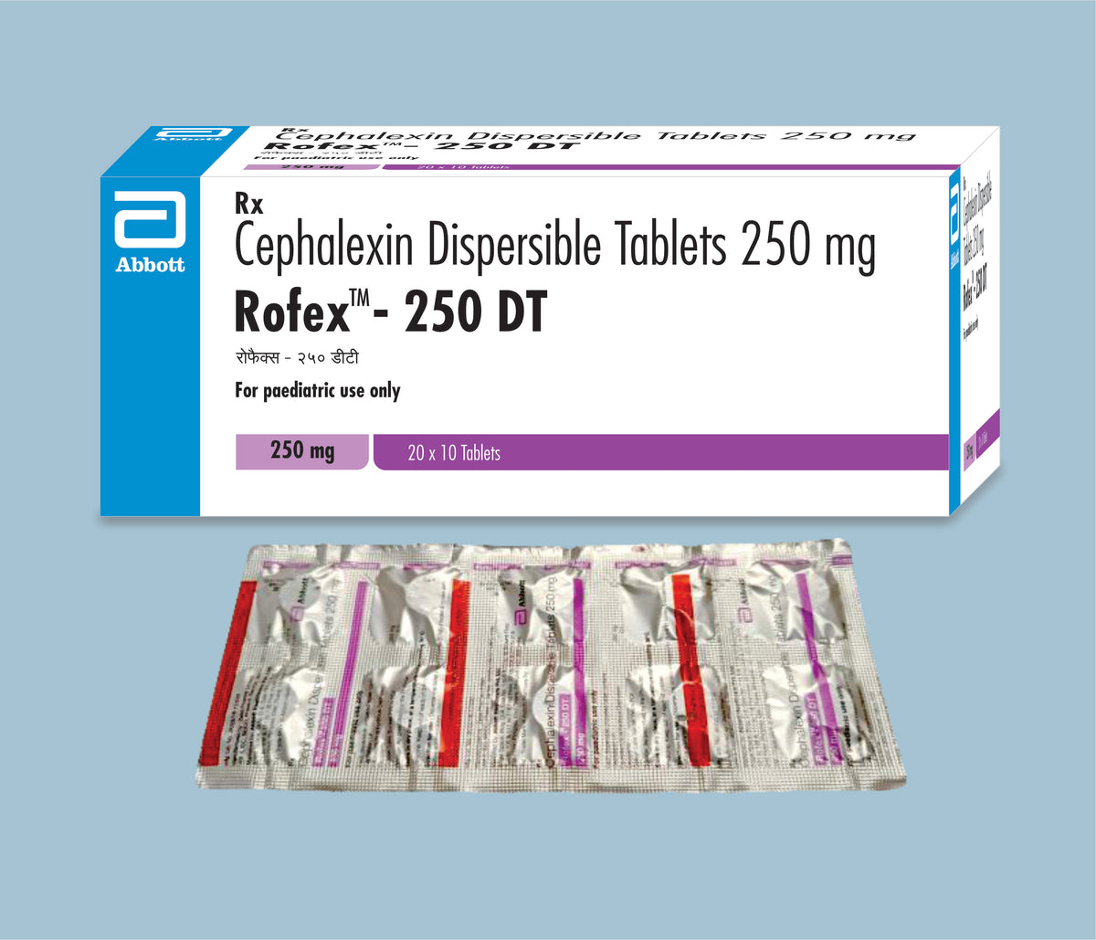 Rofex 250mg DT Tablets (50x20x10's) Cephalexin 250 mg DT Tab by Abbott