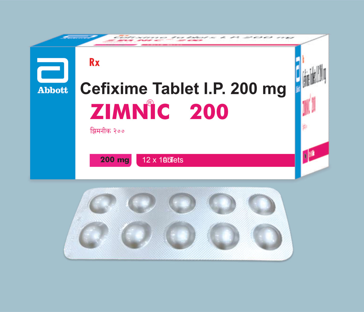 Zimnic 200 Tablets (56x12x10's) Cefixime 200 mg Tab by Abbott