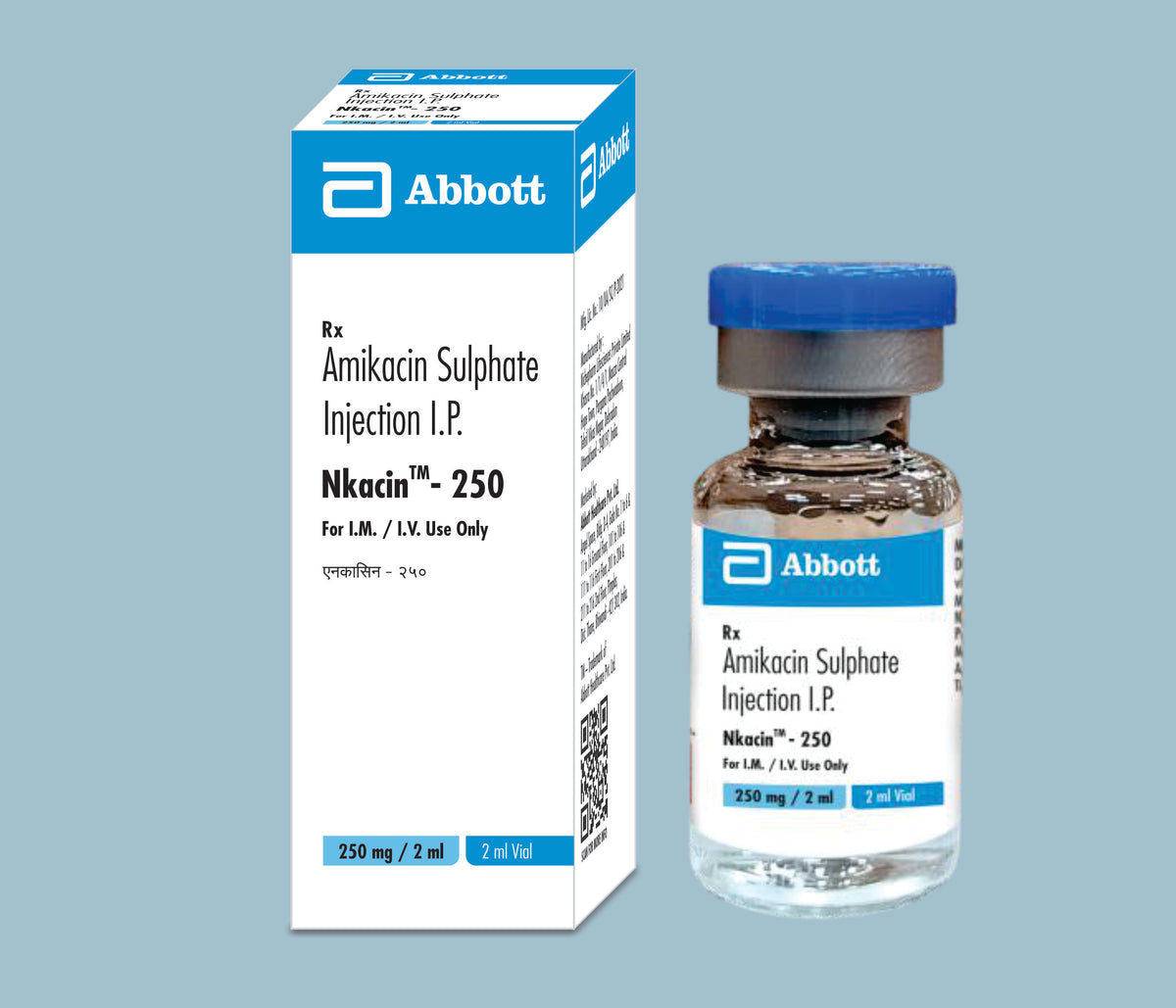 Nkacin-250 2ml (50x24x2ml) Amikacin 250 mg by Abbott