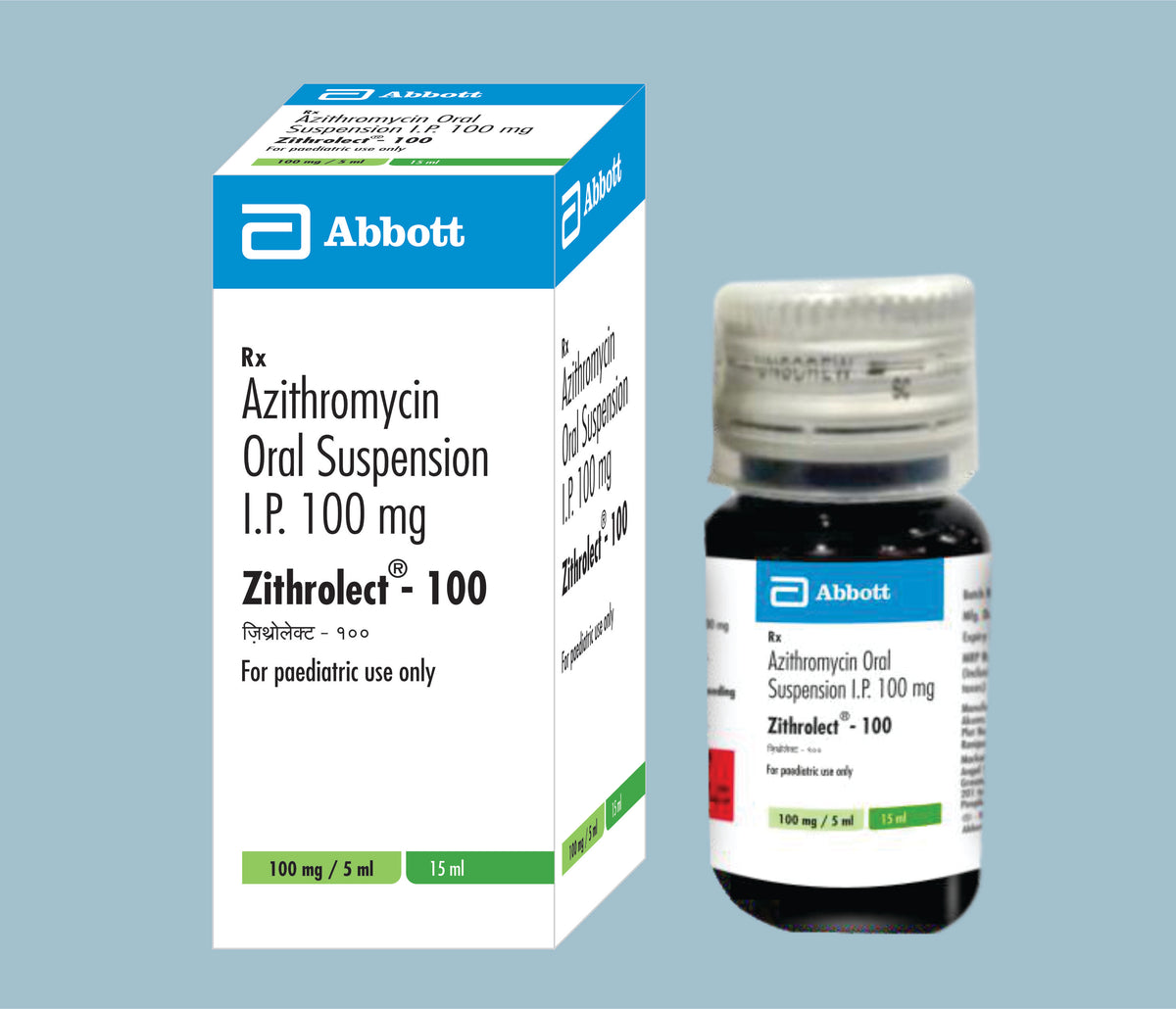 Zithrolect100- Suspension (200x15ml) Azithromycin 100 mg Susp by Abbott