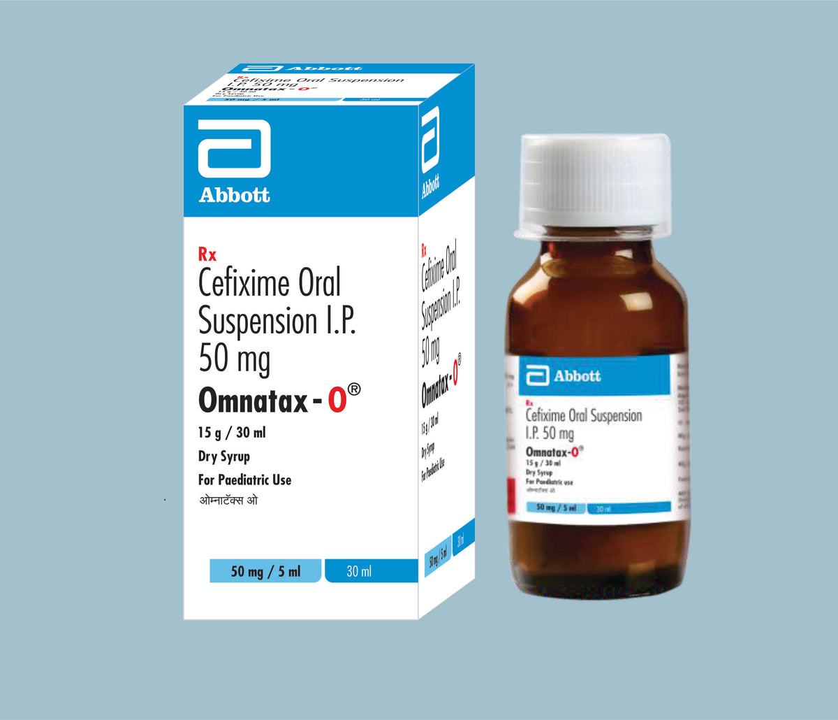 Omnatax O Dry Syrup Glass Bottle (12x25x30mi) Cefixime 50 mg Dry Syr by Abbott