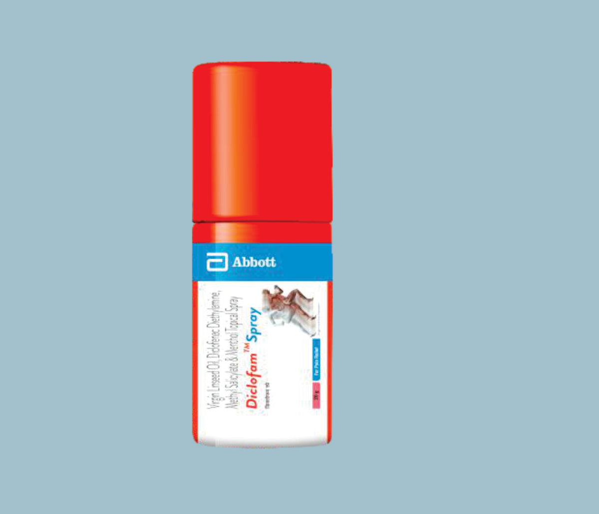Diclofam Spray 20g (24x6x20gm) Virgin Linseed Oil 3.00% w/w, Diclofenac Sodium 1.00% w/w, Methyl Salicylate 10% w/w, Menthol 5.00% w/w Spray by Abbott