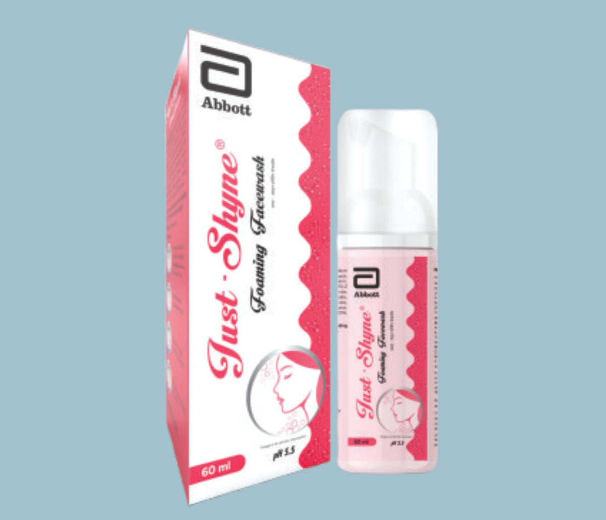 Just Shyne Foaming Facewash (16x6x60ml) Salicylic Acid Foaming Face Wash by Abbott