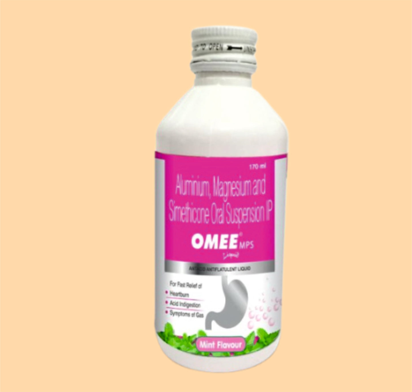 Omee Mps Liquid 170Ml 170 mlDried Aluminium Hydroxide 200 Mg + Magnesium Hydroxide 200 Mg + Activated Dimethicone 25 Mg / 5 Ml by Alkem