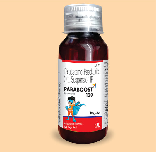 Paraboost 120 Suspension (60Ml) (60 Ml) Paracetamol 120 Mg By Alkem