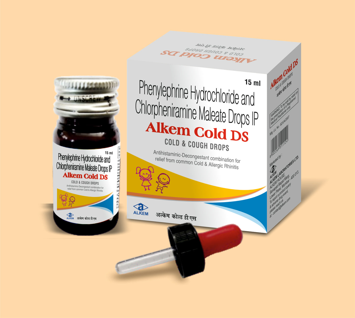 Alkem Cold Ds Drops (15Ml) 15 MLPhenylephrine Hcl 5 Mg + Chlorpheniramine Maleate 2Mg / Ml by Alkem
