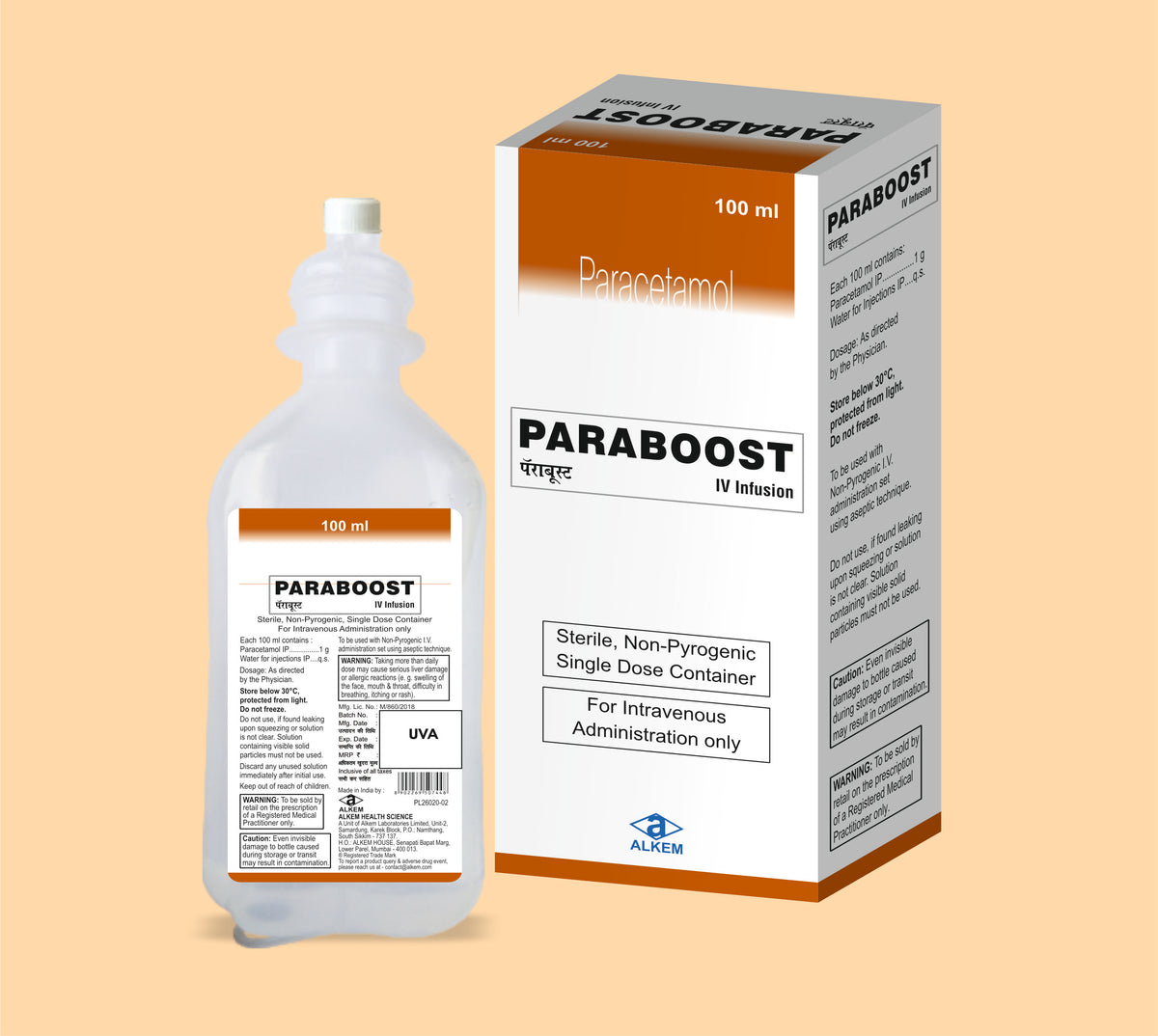 Paraboost Iv Infusion (100Ml) (100Ml) Paracetamol 1 G By Alkem
