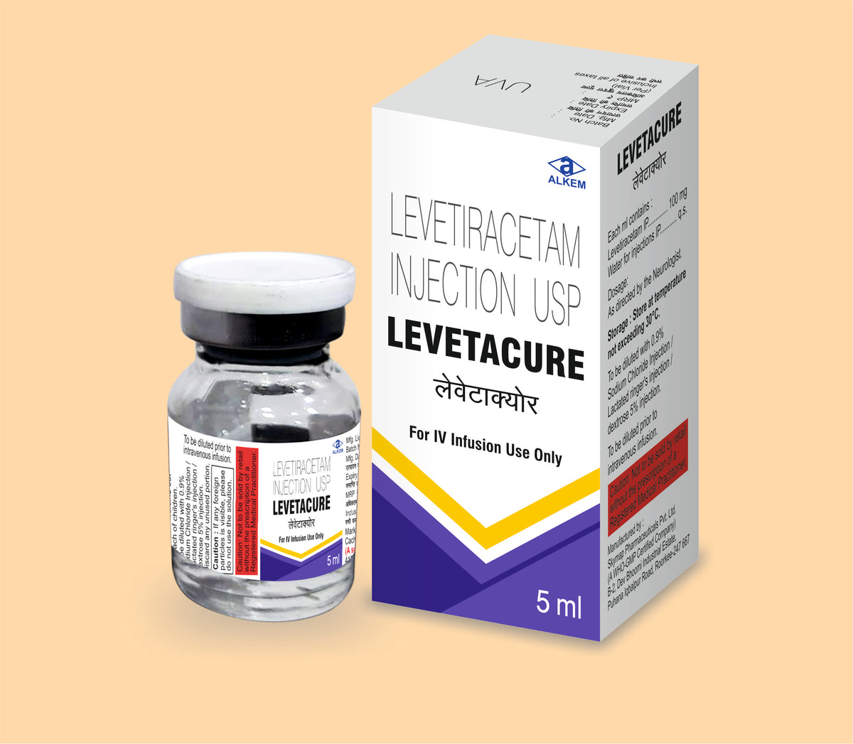 Levetacure Injection (5 Ml) Levetiracetam 100 Mg By Alkem