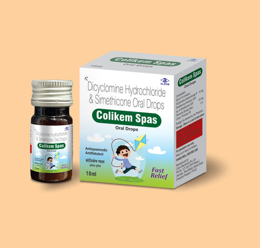 Colikem Spas Drops (10 Ml) Dicyclomine Hydrochloride 10 Mg + Activated Dimethicone 40 Mg By Alkem
