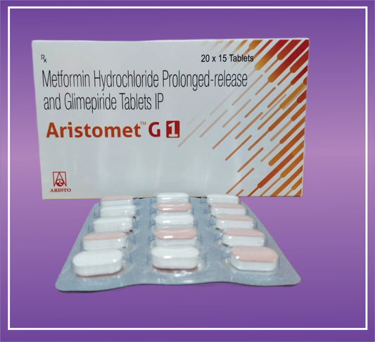 Aristomet G1 Tab (10x15) Glimepride 1mg + Metformin 500mg PR