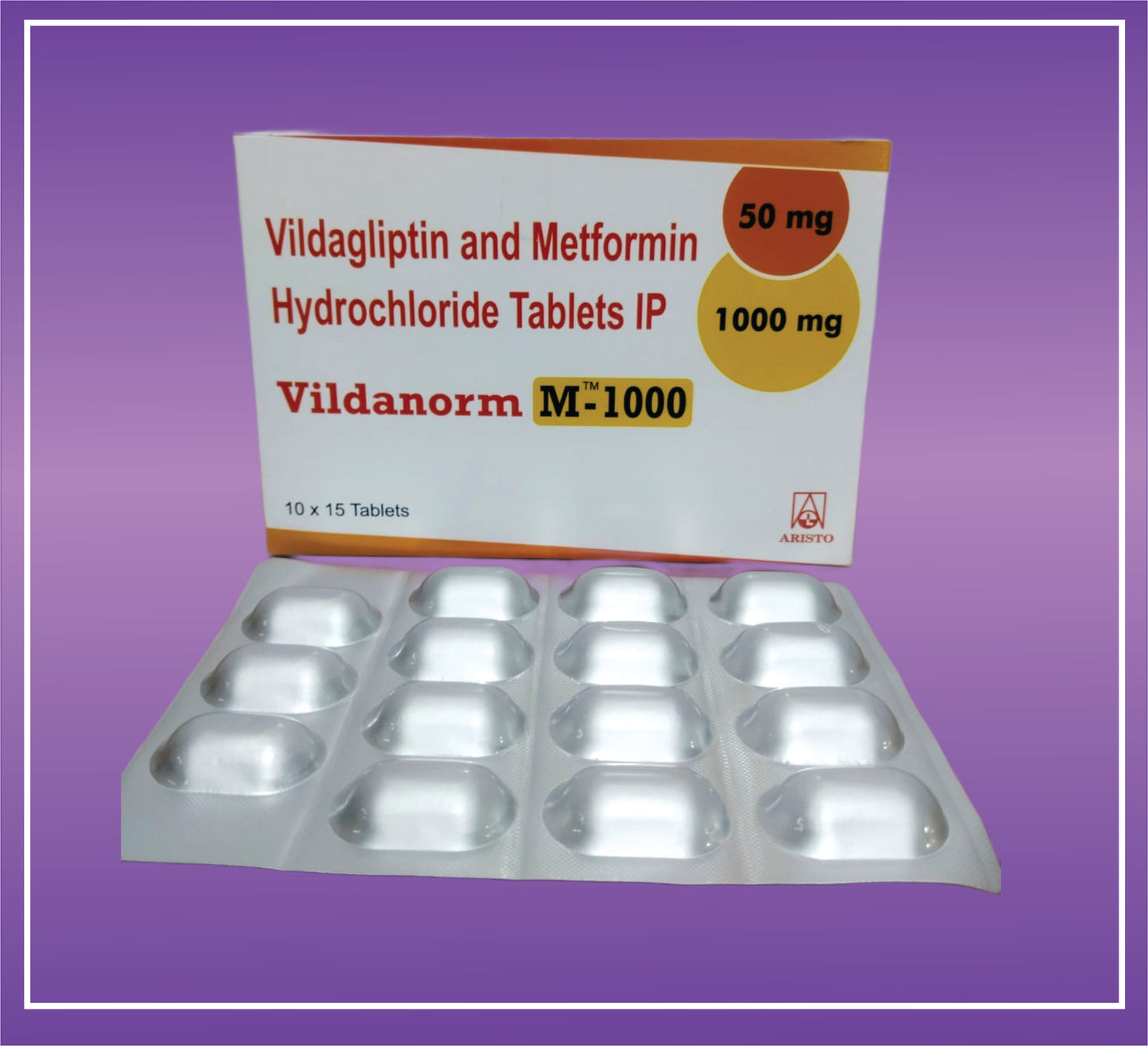 Vildanorm-M 1000 Tab (10x15) Vildagliptin 50mg + Metformin 1000mg