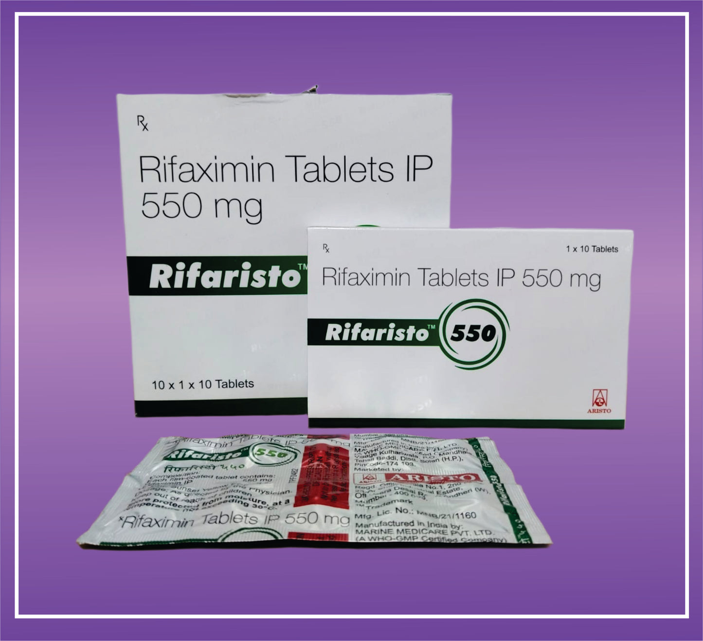 Rifaristo 550 Tab (10x1x10) Rifaximin 550mg