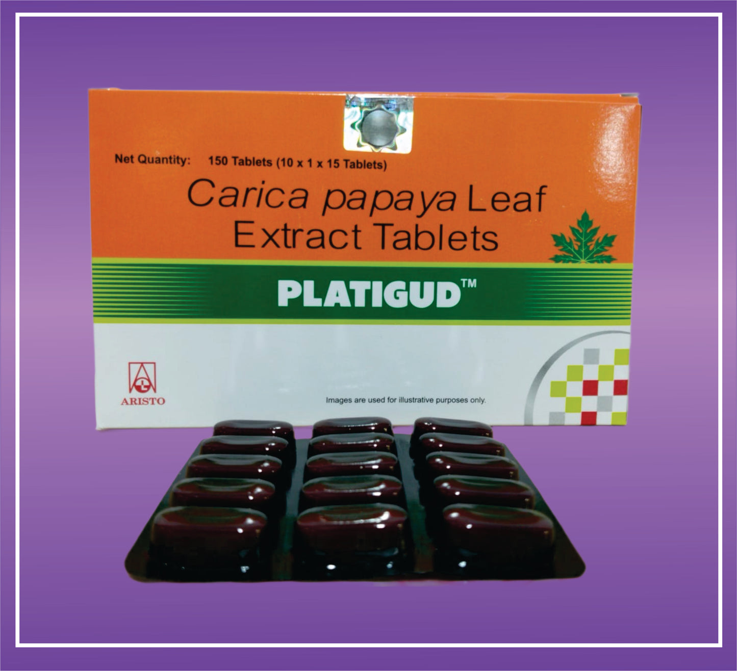 Platigud Tab (10x1x15) Carica Papaya Leaf Extract 1100mg