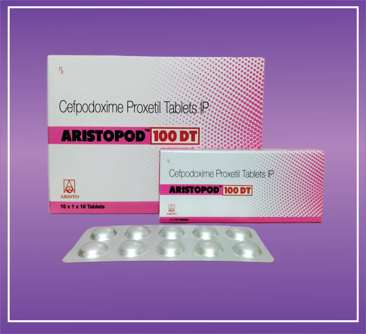 Aristopod 100 DT Tab (10x1x10) Cefpodoxime 100mg Dispersible Tablet by Aristo