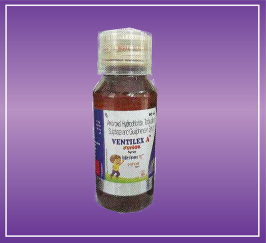 Ventilex A Junior (60ml) Ambroxol Hydrochloride 10mg + Terbutaline Sulphate 0.5mg + Guaiphenesin 25mg