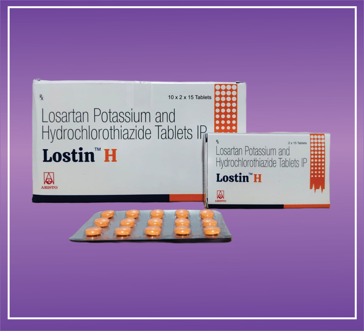 Lostin H Tab (10x2x15) Losartan 50mg + Hydrochlorothiazide 12.5mg
