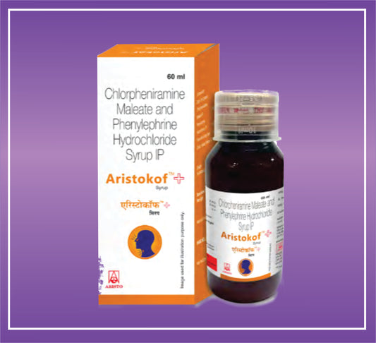 Aristokof Plus Syrup (60 ml) Chlorpheniramine Maleate 2mg + Phenylephrine Hydrochloride 5mg by Aristo