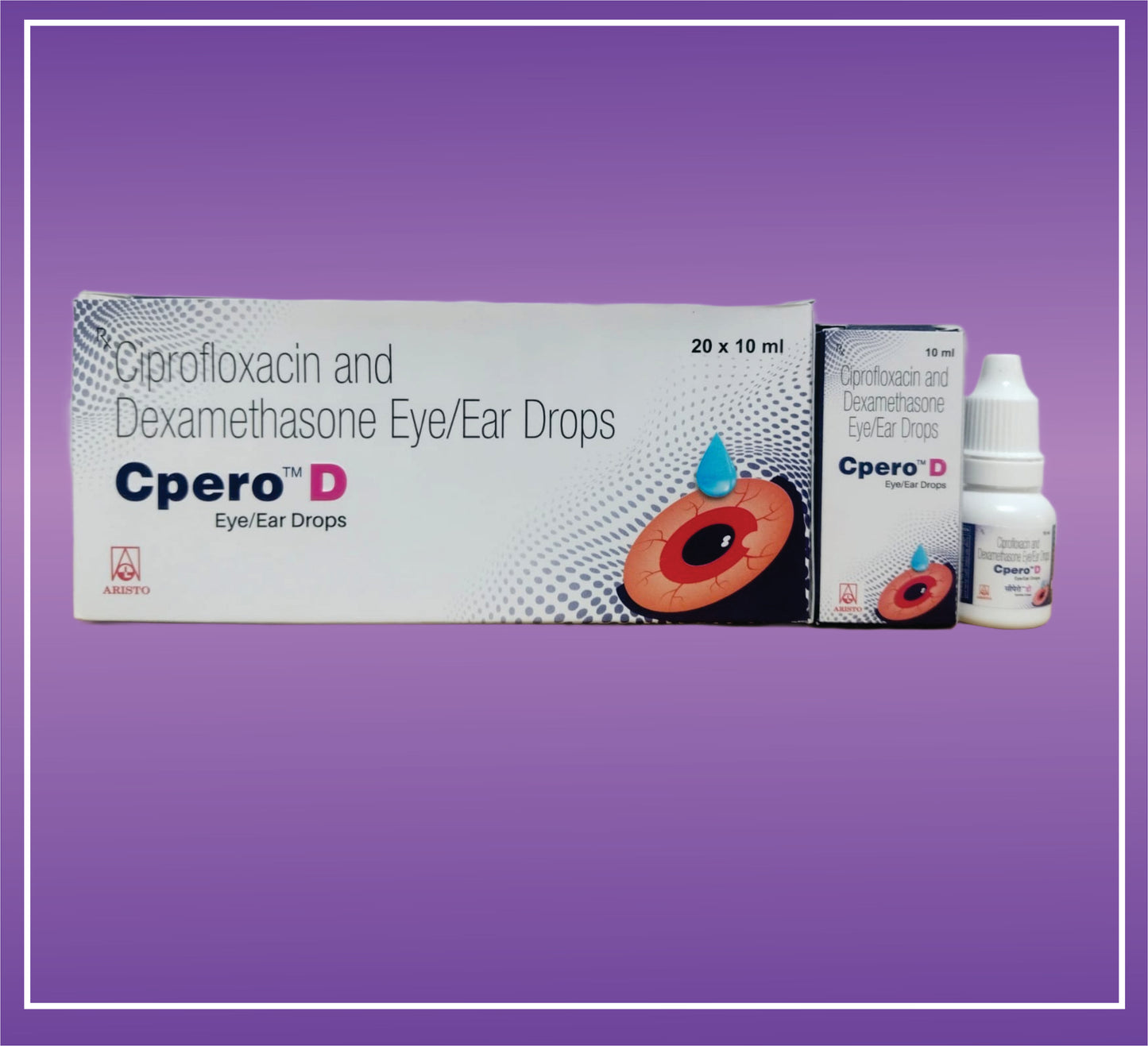 Cpero D Eye/Ear Drop (10ml) Ciprofloxacin 0.3% w/v + Dexamethasone 0.1% w/v + Benzalkonium solution 0.02% w/v