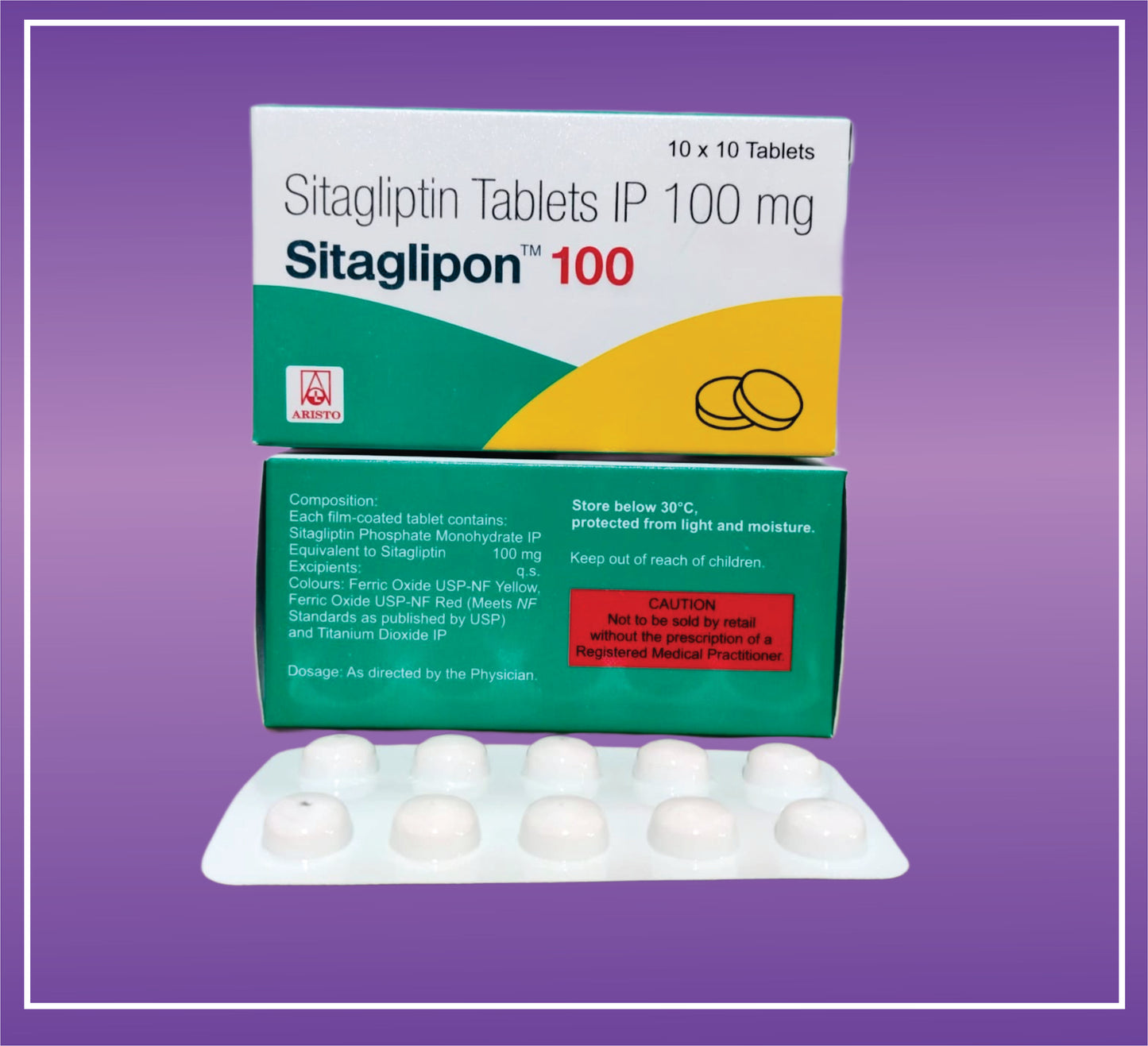 Sitaglipon 100 Tab (10x10) Sitagliptin 100mg