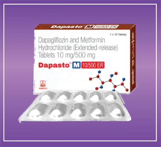 Dapasto M Tab (10x1x10) Dapagliflozin 10mg + Metformin 500mg ER by Aristo