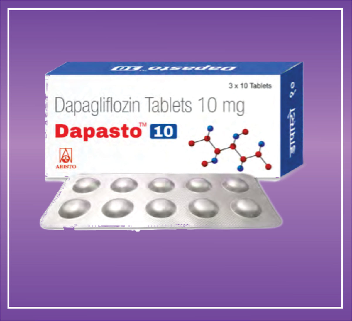 Dapasto 10 Tab  (10x3x10) Dapagliflozin 10mg by Aristo